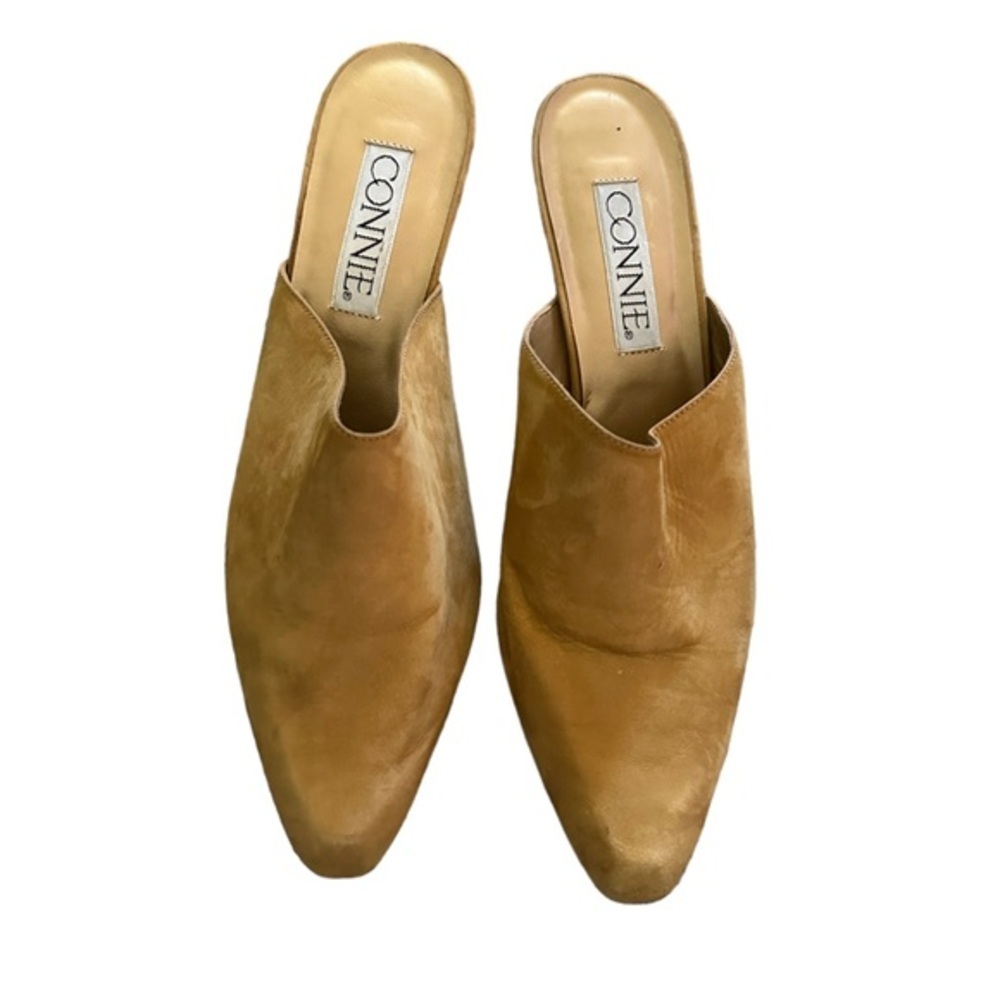 Connie  size 9 suede leather slip on shoes brown